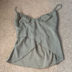 Urban Outfitters Olive Ruffle-Panel Cami